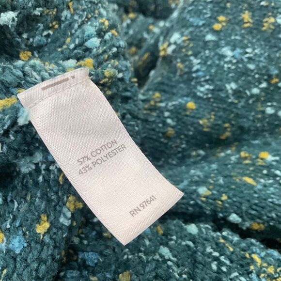 J Jill petites Speckled Pullover Cowl Turtle Neck Sweater women’s MP Teal green - Picture 5 of 12